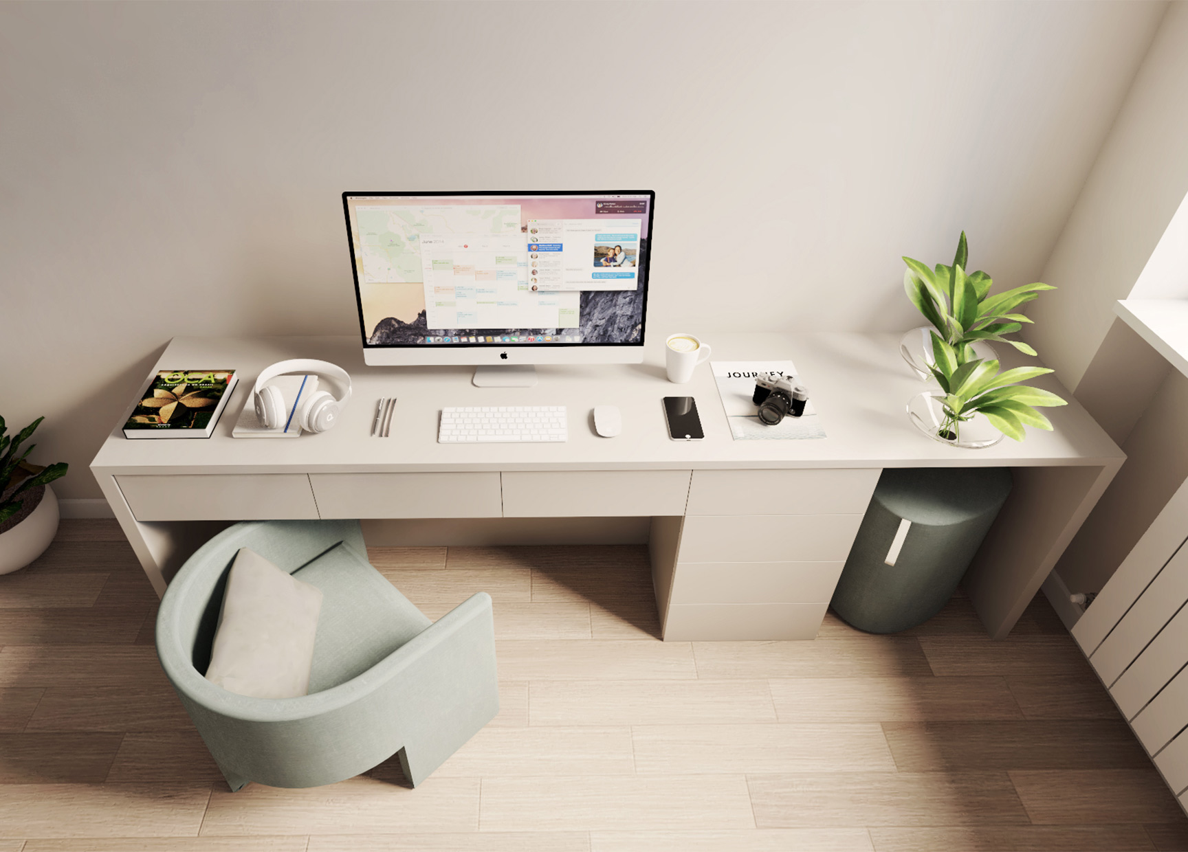 render scrivania cameretta