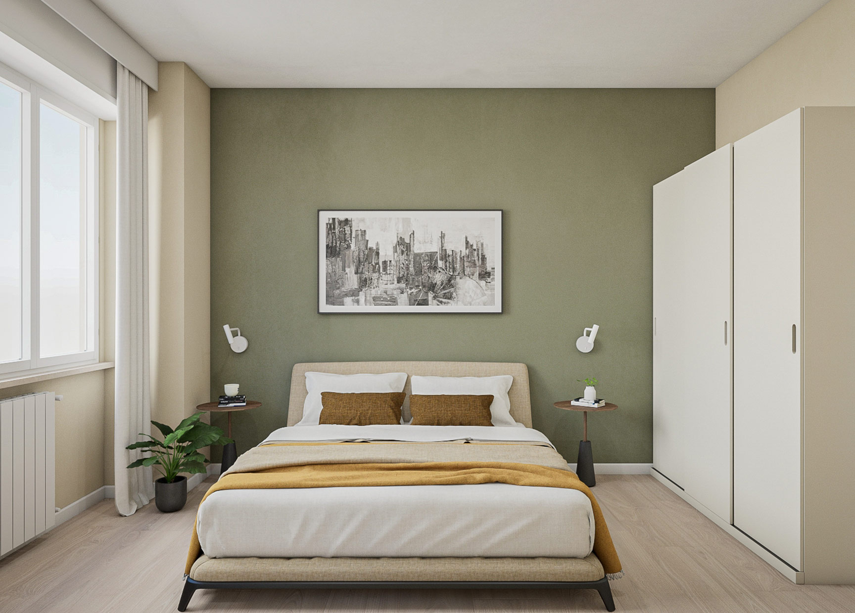 Render seconda camera da letto matrimoniale